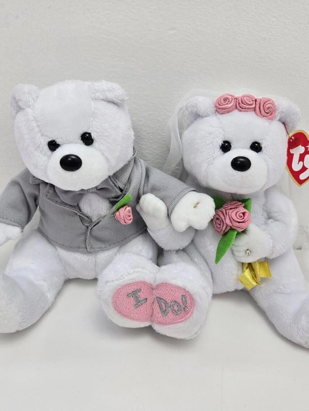 Ty Beanie Baby “We do” the Bride and Groom Wedding Bear Set (9 inch)